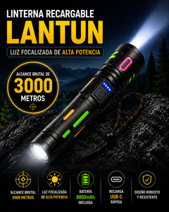 🔦 LINTERNA RECARGABLE DE 3000 METROS