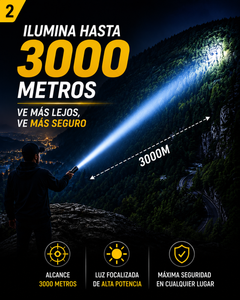 🔦 LINTERNA RECARGABLE DE 3000 METROS